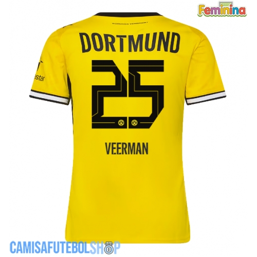 Camisa de time de futebol Borussia Dortmund Joey Veerman #25 Replicas 1º Equipamento Feminina 2026-27 Manga Curta